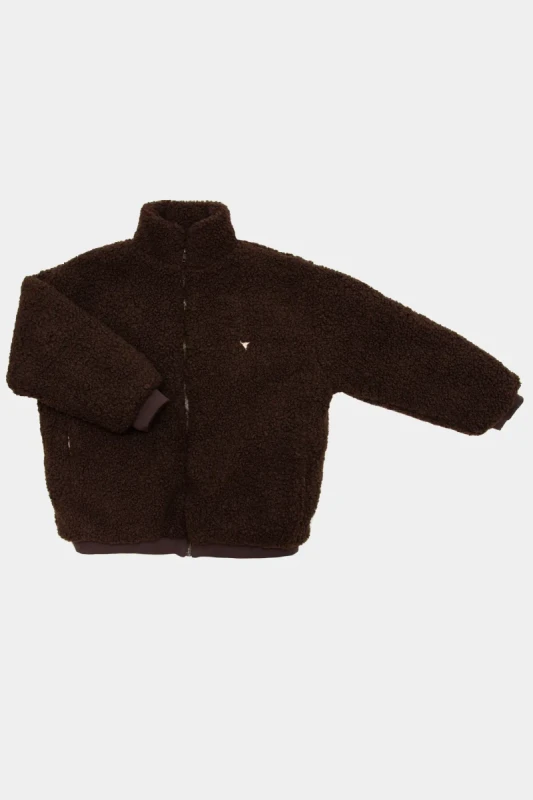 Kurtka dziecięca 512 BROWN TEDDY BOMBER BOOSO bomberka z materiału typu "baranek"