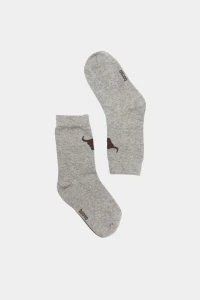 Skarpetki krótkie 613 GRAYMARL SOCKS BROWN STRIPE booso