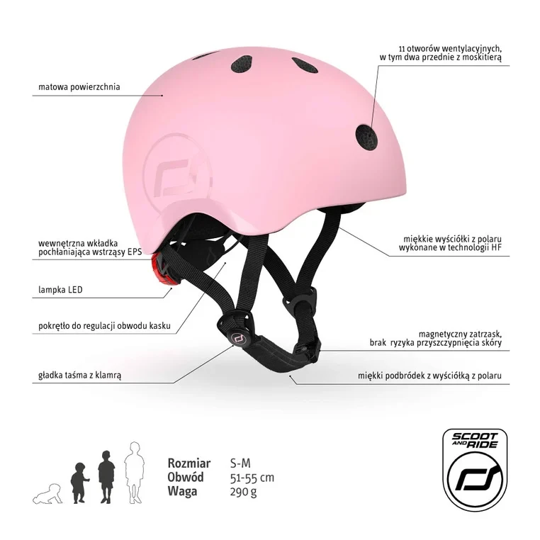 Regulacja obwodu kasku Scoot&Ride S-M Rose