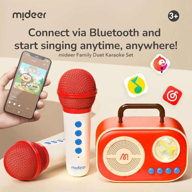 Mideer zestaw muzyczny dla dzieci – karaoke, efekty głosu, Bluetooth, USB