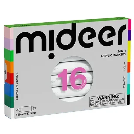 dwustronne markery Mideer 16 kolorów