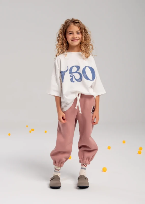 spodnie wide pants dla dzieci booso kolor różowy