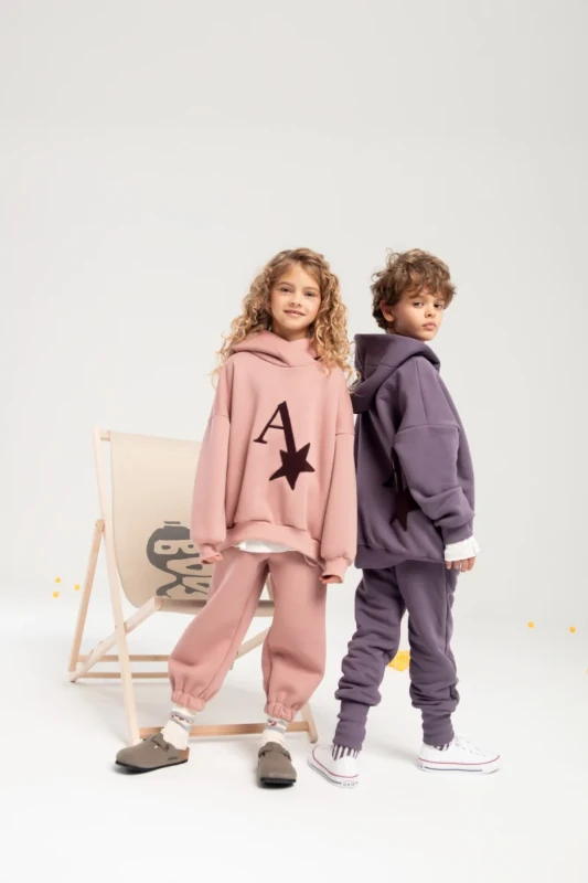 Spodnie ocieplane dziecięce booso 216 WARM WIDE PANTS PINK – ciepłe i wygodne