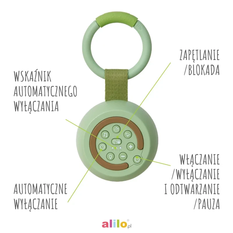 Alilo CocoNap W1 kojący odtwarzacz MP3 z lampką do karmienia Awokado Kokos 17.webp