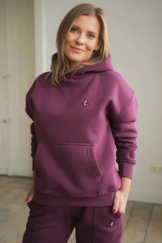 Ocieplana bluza damska WINTER TUSS bordo z kapturem