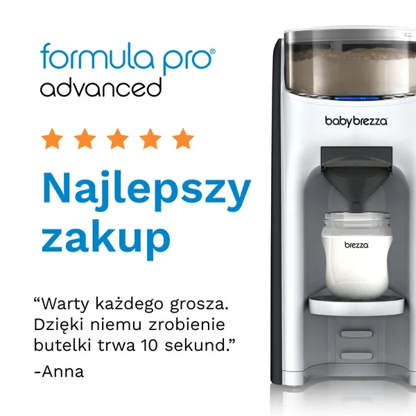Ekspres do mleka Baby Brezza Formula Pro Advanced – szybkie przygotowanie butelki dla niemowlaka