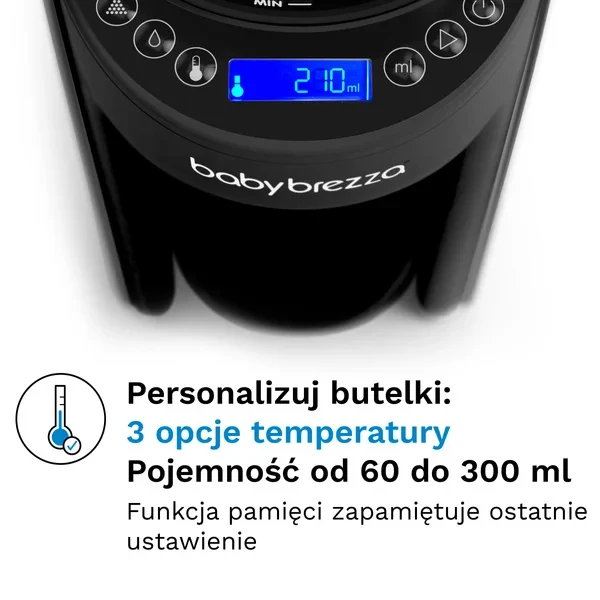 Ekspres do mleka Baby Brezza All Black – przygotowanie butelki dla niemowlaka