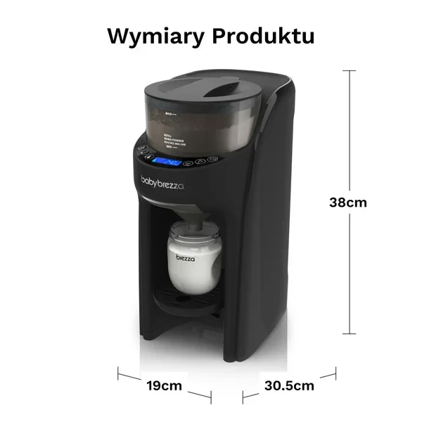 Ekspres do mleka Baby Brezza – higieniczne przygotowanie butelki w kolorze czarnym