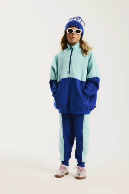 Dwukolorowe spodnie dziecięce Minikid cornflower