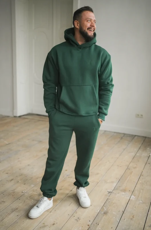 Zielona bluza męska zimowa TUSS MEN’S WEAR bawełna drapana