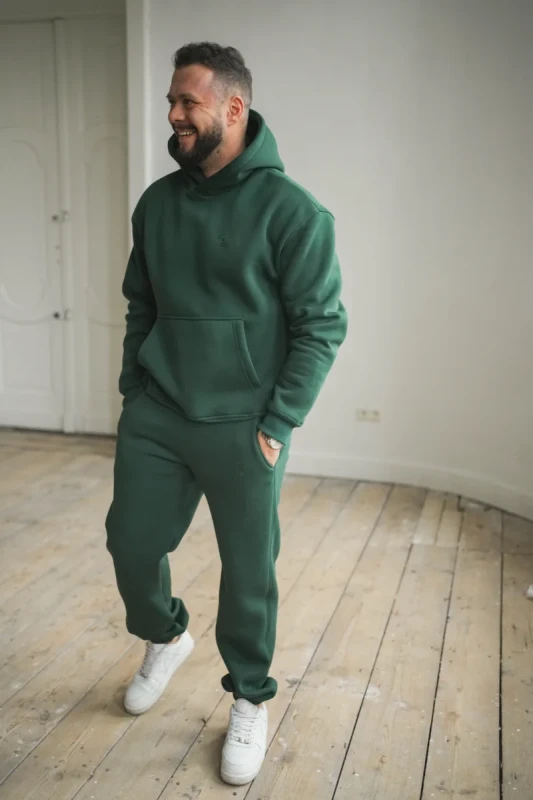 Ciepła bluza męska z kapturem Tuss&Sons Green