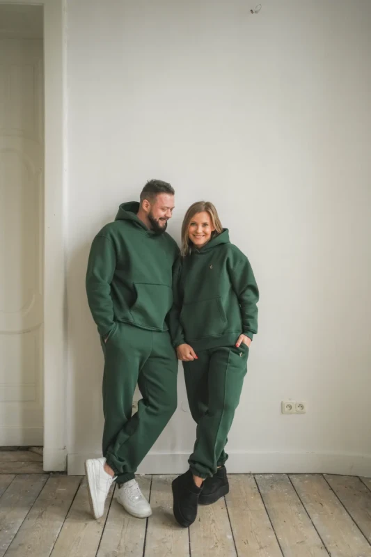 Zielone spodnie dresowe męskie zimowe TUSS MEN’S WEAR