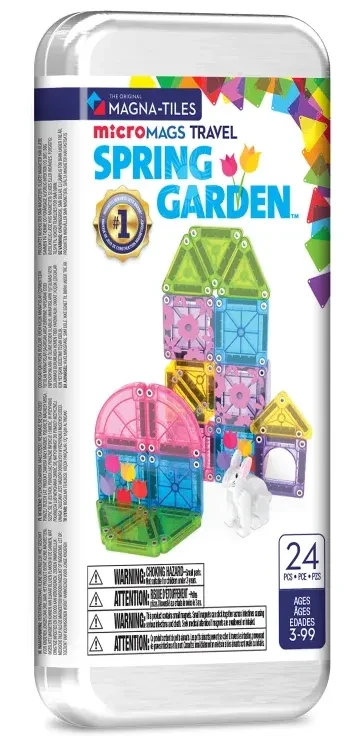 Klocki magnetyczne MAGNA-TILES microMAGS Spring Garden 24 el. zestaw travel