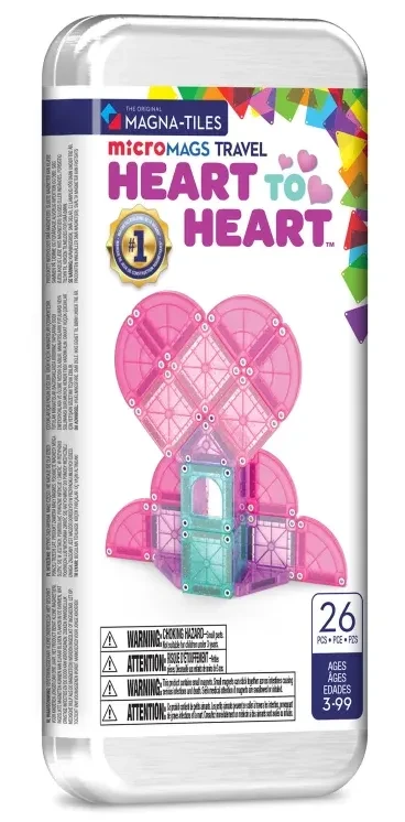 Klocki magnetyczne MAGNA-TILES microMAGS Heart to Heart 26 el. zestaw travel