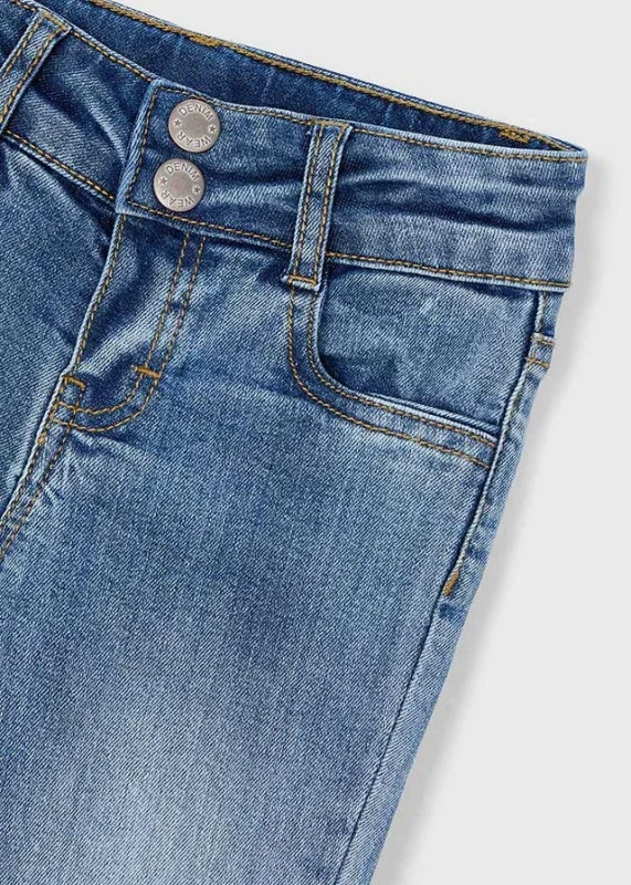 detal denimu spodnie flare dziewczęce Mayoral