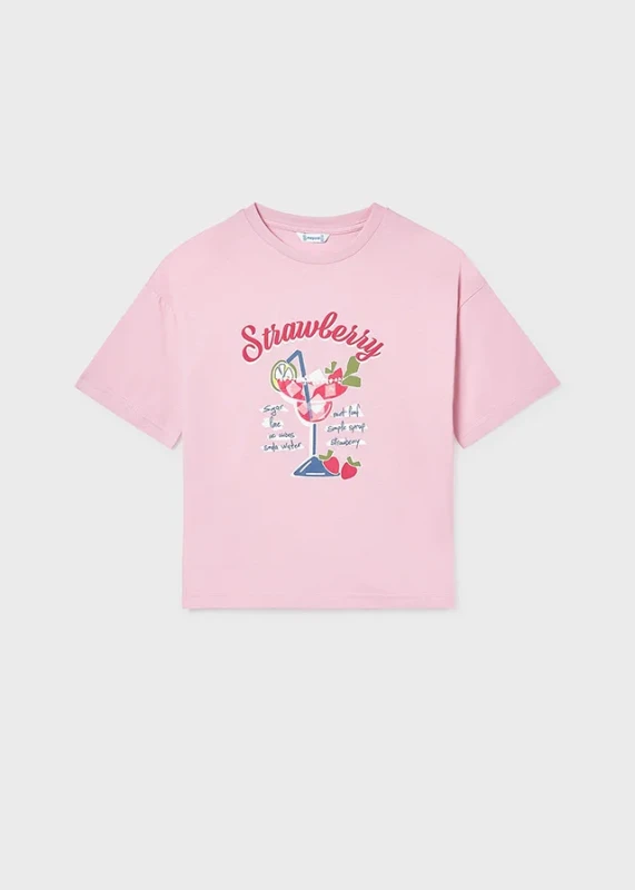 koszulka Mayoral strawberry pudrowa przód