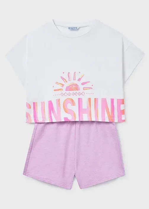 Komplet Sunshine dla dziewczynki Mayoral Lilac przód