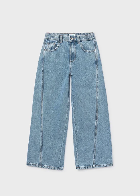spodnie wide leg Mayoral niebieski denim – przód