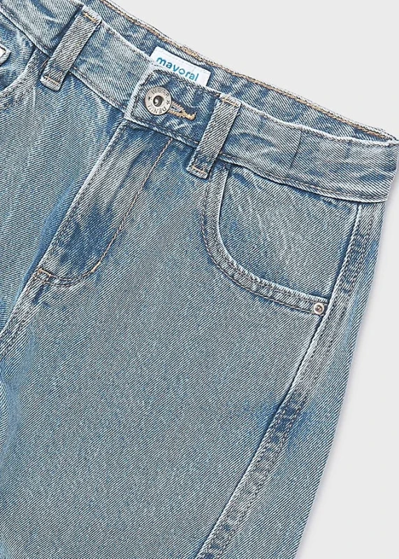 spodnie jeansowe Mayoral wide leg – detal kieszeni i materiału
