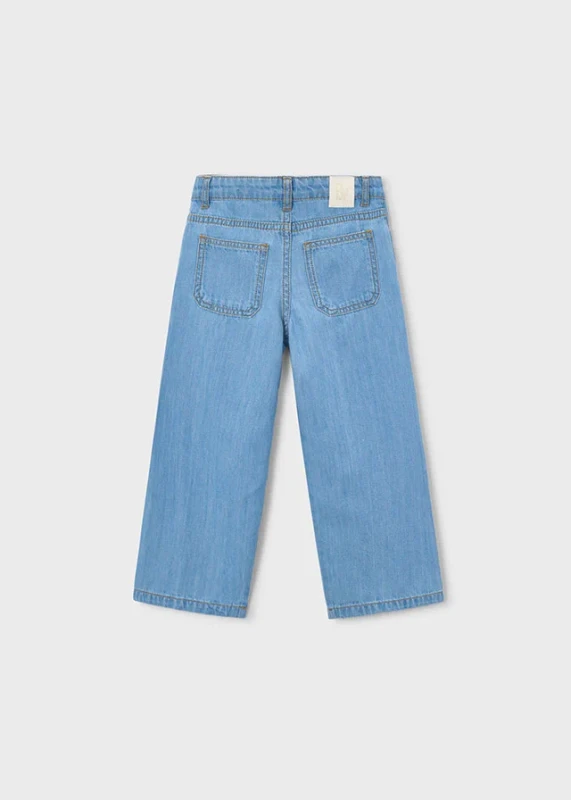 spodnie jeansowe dziewczęce jasny denim mayoral tył