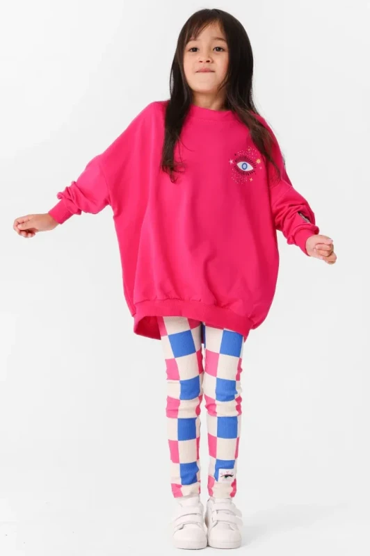 Legginsy dziecięce RIB PASTEL CHECKER Hey Popinjay