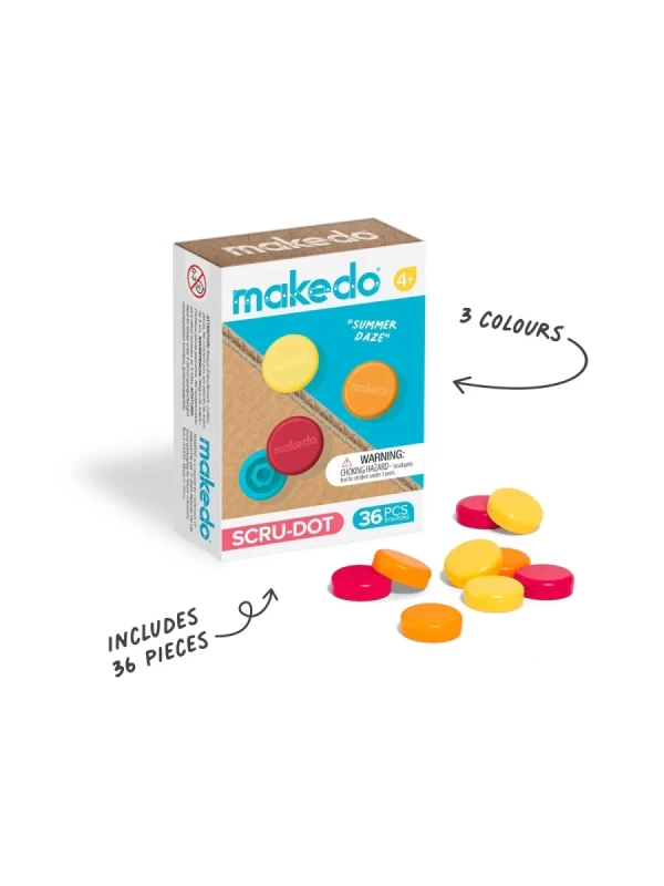Makedo Scru-Dot Summer Daze 36 el. – ozdobne nakładki 4+