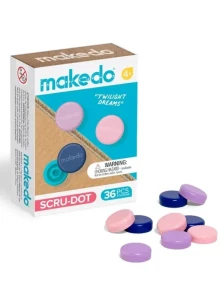 Ozdobne nakładki na śrubki Scru 36 el. Makedo 4 lata+ Dot Twilight Dreams MD003