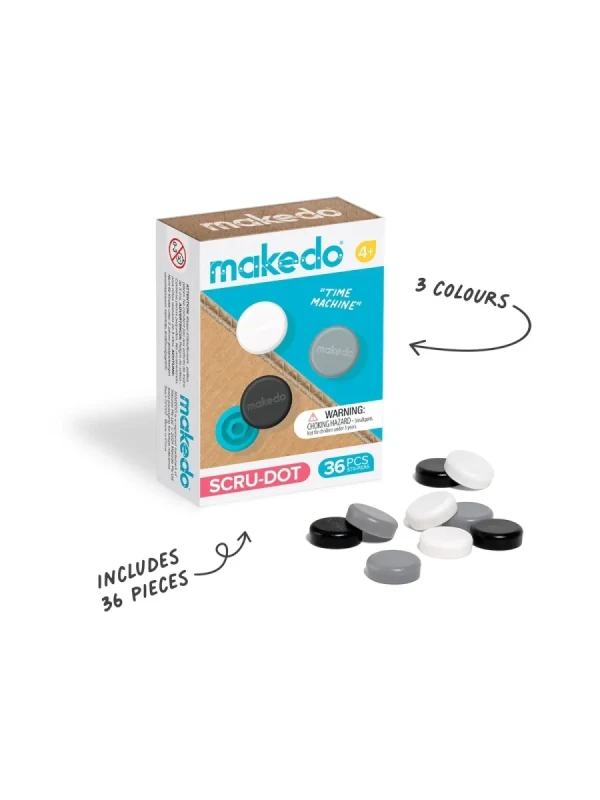 Makedo Scru-Dot Time Machine 36 el. – ozdobne nakładki 4+