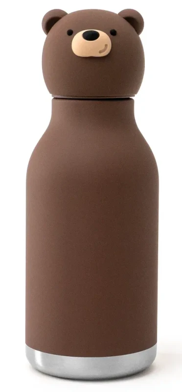 Butelka termiczna Asobu Bestie Brązowy Niedźwiedź 460 ml ze słomką