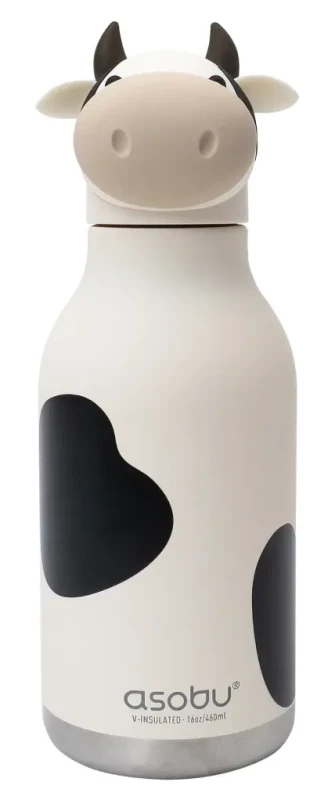 Butelka termiczna Asobu Bestie Krowa 460 ml ze słomką