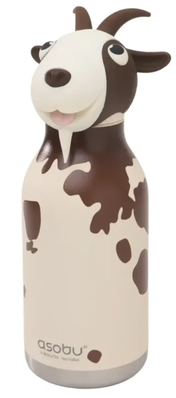 Butelka termiczna Asobu Bestie Koza 460 ml ze słomką
