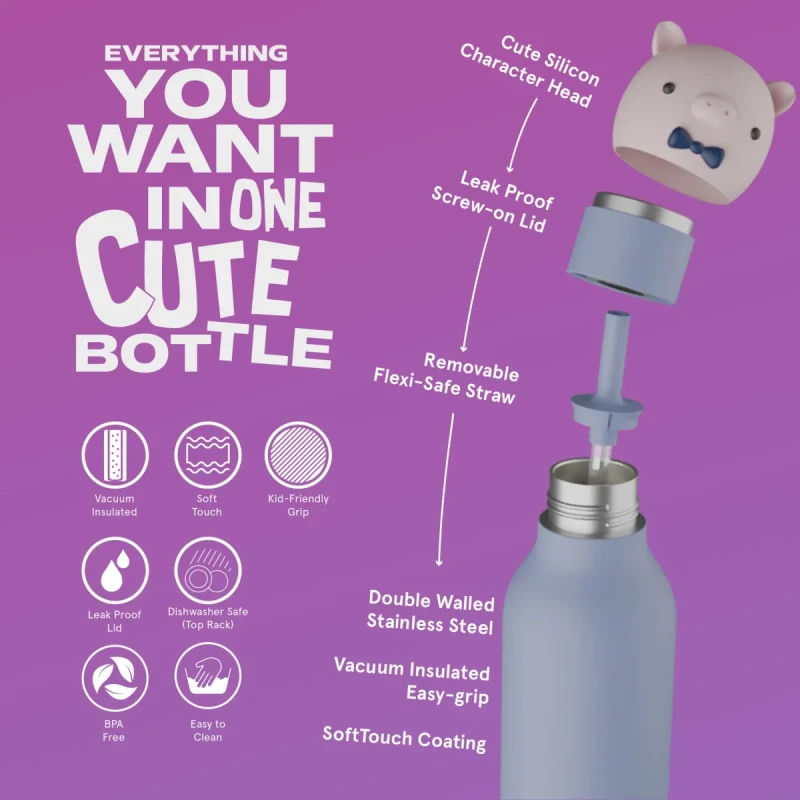 Butelka termiczna ze stali nierdzewnej 460 ml Asobu Bestie