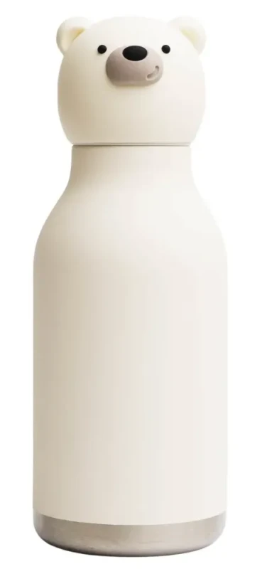Butelka termiczna Asobu Bestie Niedźwiedź Polarny 460 ml ze słomką