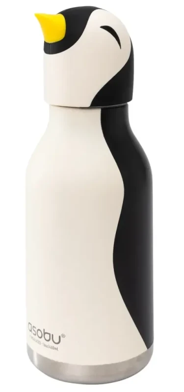 Butelka termiczna Asobu Bestie Pingwin 460 ml ze słomką