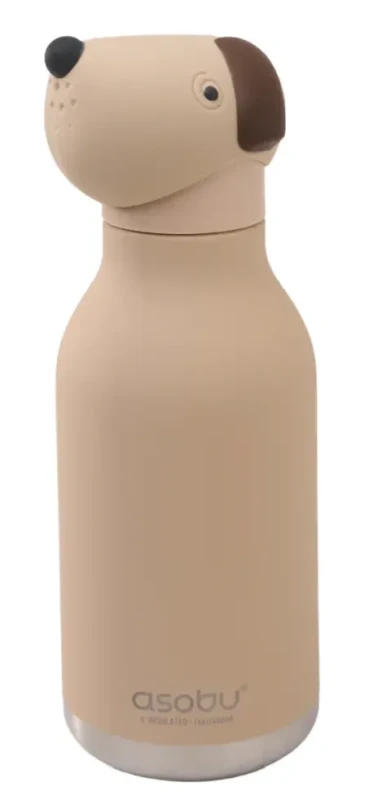 Butelka termiczna Asobu Bestie Beżowy Pies 460 ml ze słomką