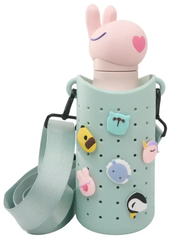 Etui na butelkę Asobu Bestie Sling zielone z paskiem