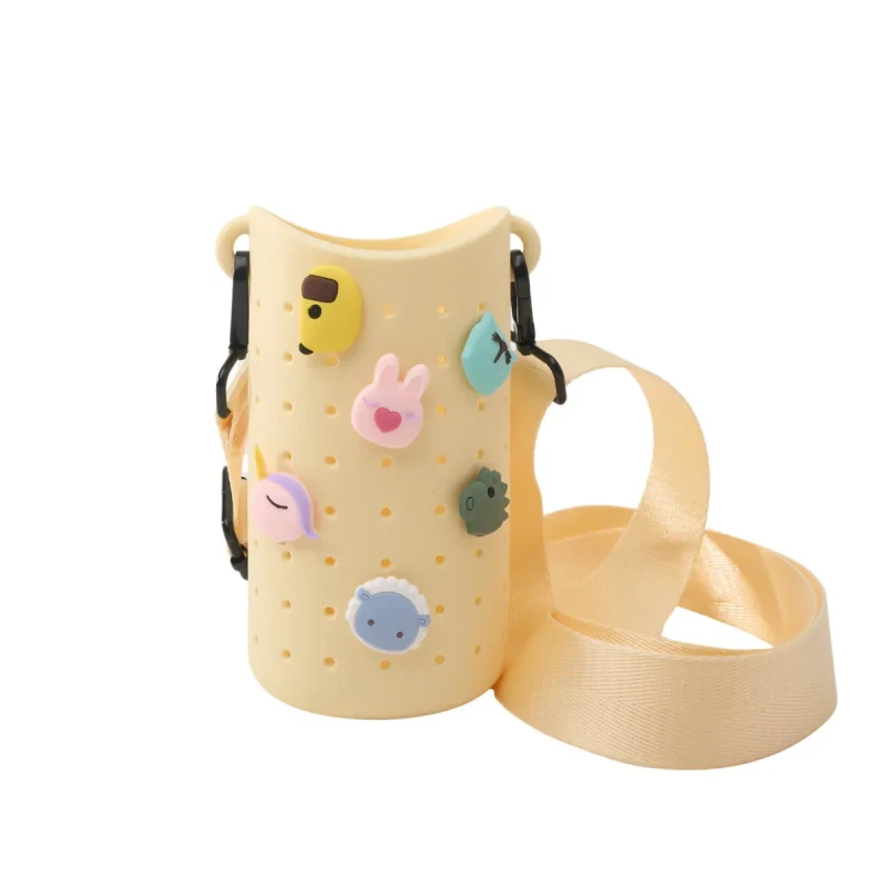 Etui na butelkę Asobu Bestie Sling z charmsami żółte