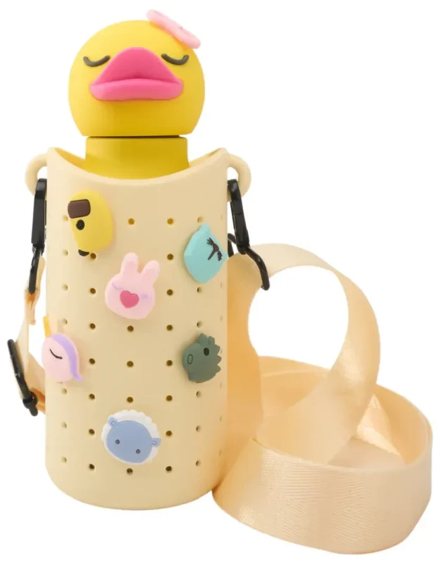Etui na butelkę Asobu Bestie Sling żółte z paskiem