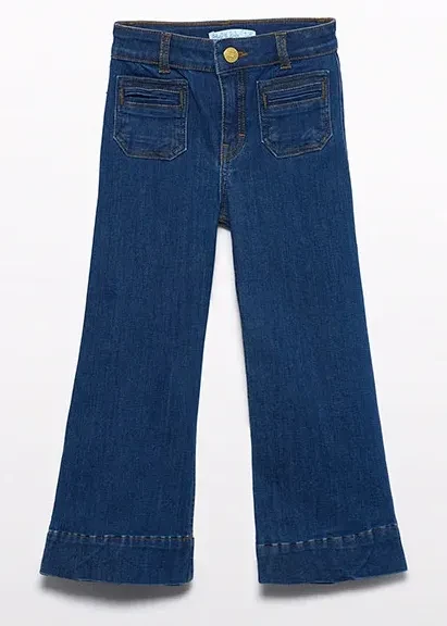 Spodnie jeansowe bootcut dla dziewczynki Abel & Lula indygo – widok z przodu