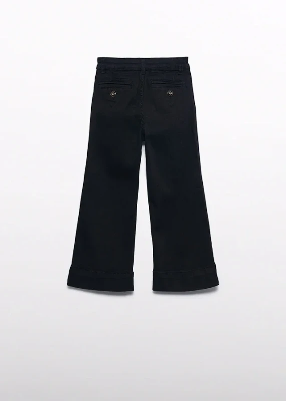 Jeansowe spodnie dziewczęce Abel & Lula bootcut czarne – widok z tyłu