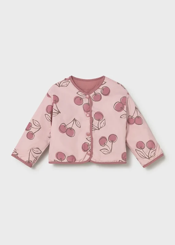 Dwustronna kurtka dla niemowlęcia Mayoral wzór wiśnie przód