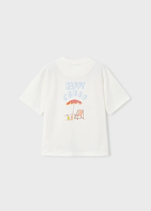 Bawełniana koszulka chłopięca Happy Combo – ilustracja z tyłu, Boston Kids x Mayoral