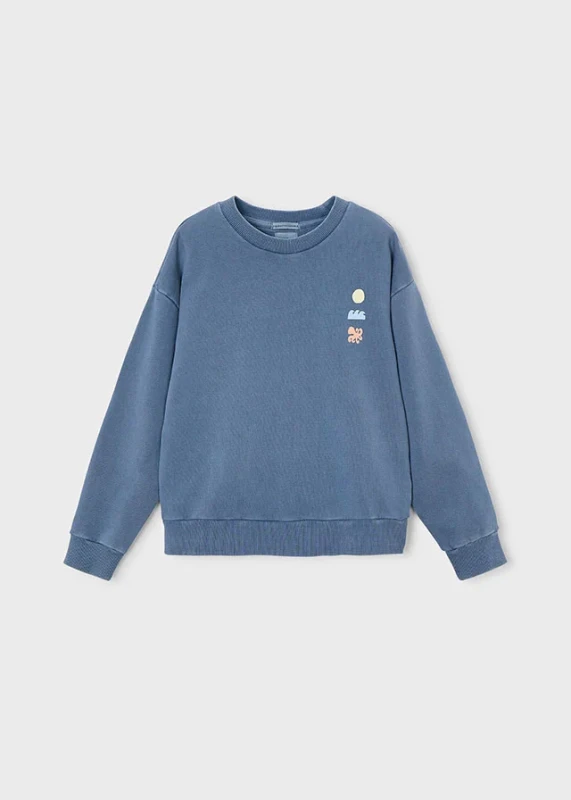 Bluza Boston Kids x Mayoral – przód, kolor stalowoniebieski