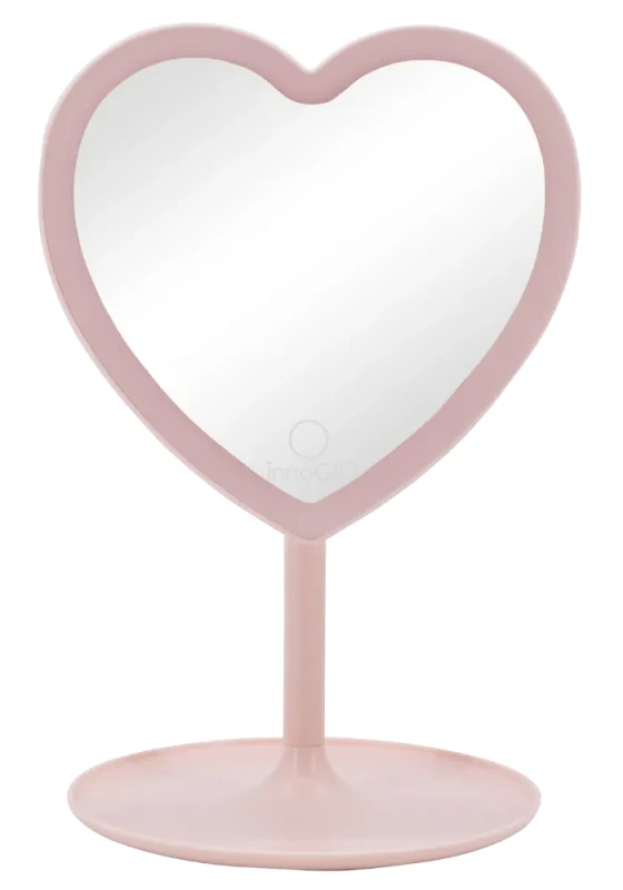 Lusterko LED w kształcie serca dla dziewczynki GIOperfect Pink Heart