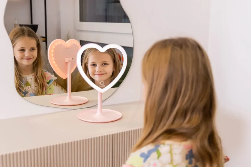Lusterko LED serce GIOperfect Pink Heart dla dziewczynki | InnoGIO