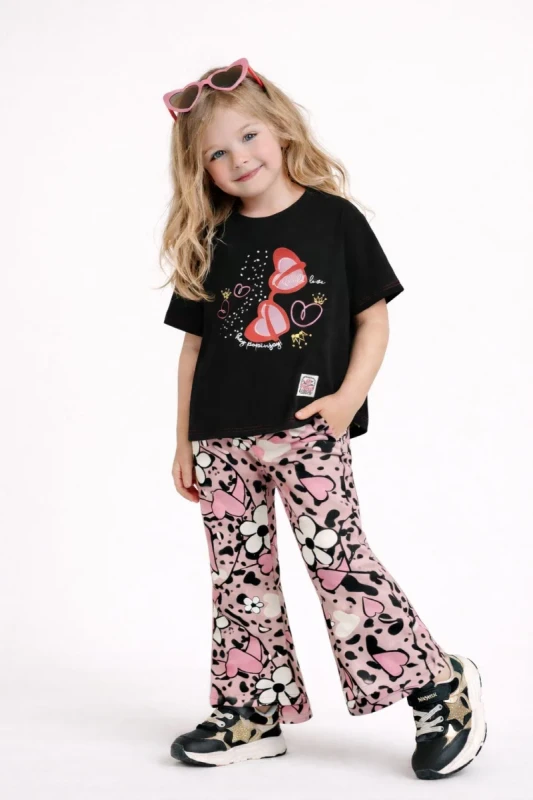 T-shirt dziecięcy Classic WILD LOVE BLACK | Hey Popinjay!