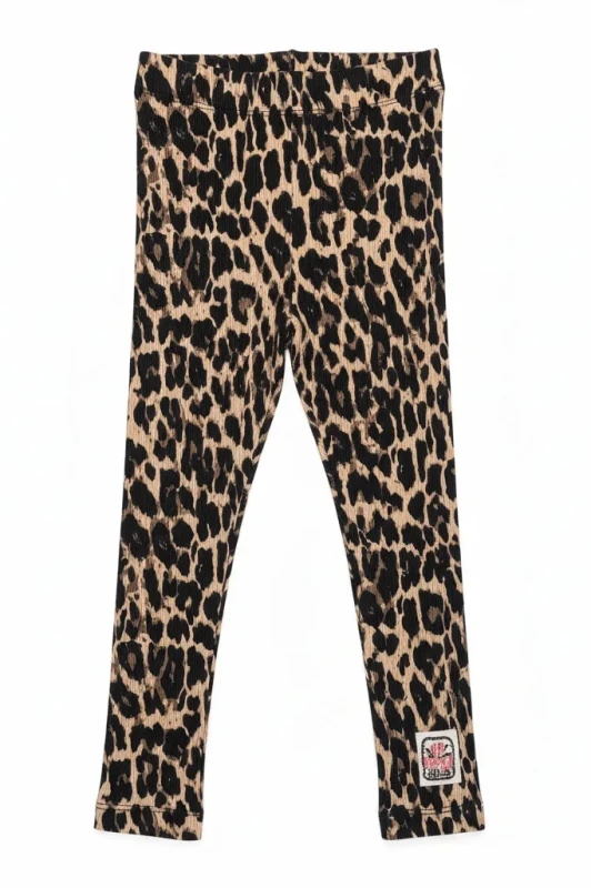 legginsy dziecięce rib leo me hey popinjay prążkowane w panterkę