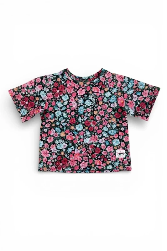 t-shirt dziecięcy giardino black hey popinjay koszulka w kwiaty