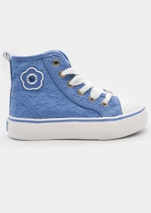 Wysokie buty sportowe z ażurem dla dziewczynki Niebieskie Mayoral 26-45718-072