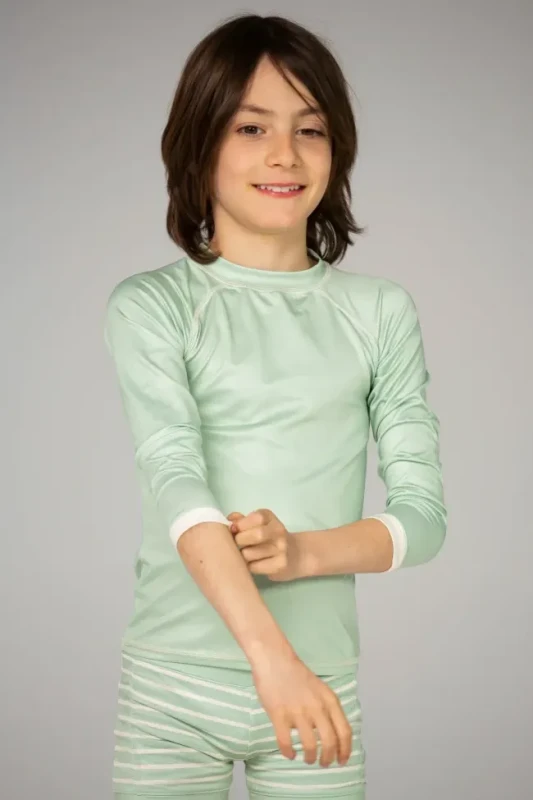 Dziecięca bluzka UV Ducksday Light Green UPF50+ z długim rękawem